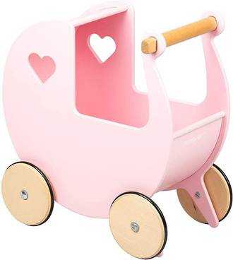 Moover Dolls Pram Wooden Pink - Free Delivery