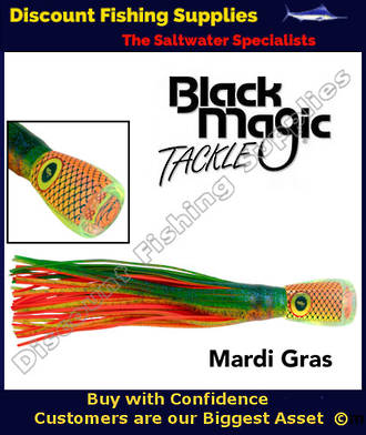 Black Magic Liquid Lunch XT Lure Mardi Gras - Rigged (Zucchini Colour)