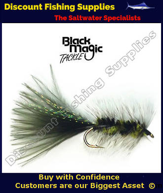 Black Magic Woolly Bugger #4 Trout Fly - Black