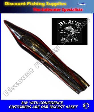 Black Pete Lure Skirt 10" Black With Red Stripe