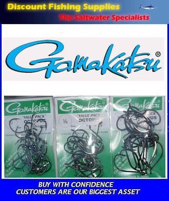Gamakatsu Octopus Hook - 3/0, 4/0 or 5/0 Value Pack