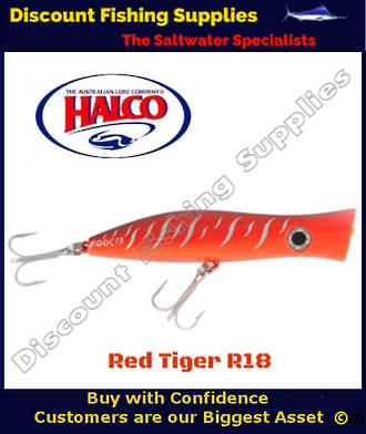 Halco Roosta Popper HAYMAKER 195mm Red Tiger