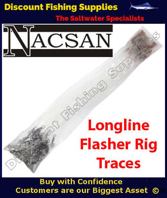 Nacsan Tangle Free Longline Trace Set with Flasher Rig Hooks