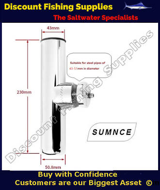 Rod Holder Rail Mount Stainless Steel For 43-51mm Rails