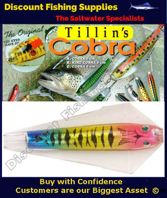 Tillins King Cobra Lure 13.5g Colour 41 with Hook and Bead