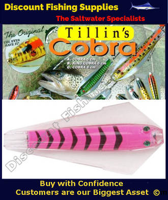 Tillins King Cobra Lure 13.5g Colour 58 with Hook and Bead