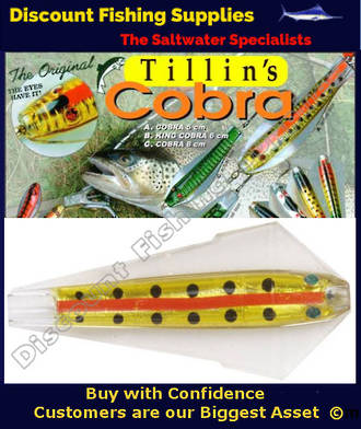 Tillins King Cobra Lure 13.5g Colour 75 with Hook and Bead