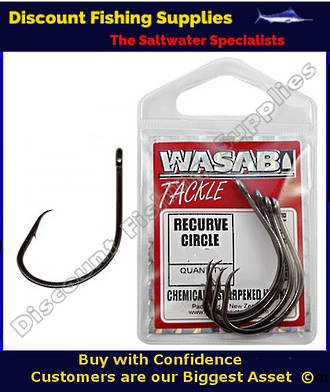 Wasabi Recurve Hooks - Black - Small Pack