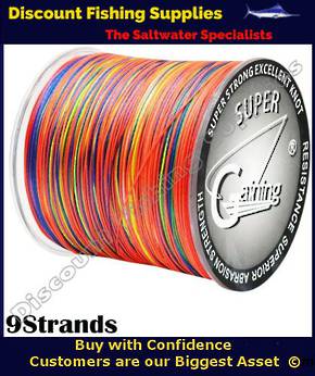 9 Strand Multi Colour Braid - 85lb X 1000m