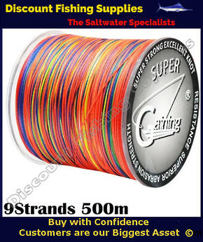 9 Strand Multi Colour Braid - 60lb X 500m