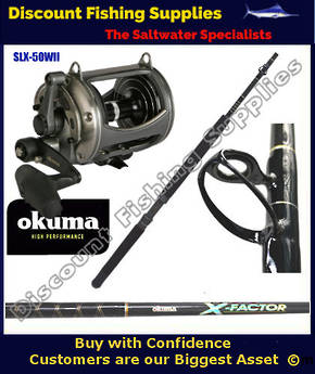 Okuma Solterra 50W II speed & X-Factor 24kg Stand Up Combo
