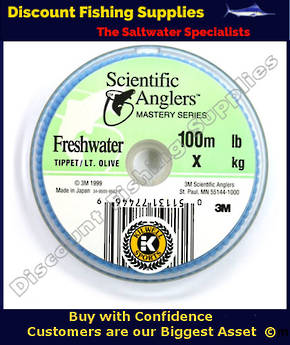 S.A. Mastery Tippet Olive 100m 6lb (3X)