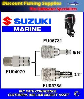 Suzuki female connector. Large. For 3/8" hose. Scepter/Moeller brand (FU05785)