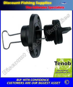 Tenob 1" Fine Thread Drain Plug & Base (Black)