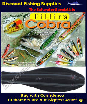 Tillins Cobra Wobbler Lure 19g 3inch Colour 1 with Hook and Bead