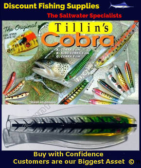 Tillins Cobra Wobbler Lure 19g 3inch Colour 109 with Hook and Bead