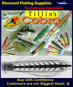 Tillins Cobra Wobbler Lure 19g 3inch Colour 3 with Hook and Bead
