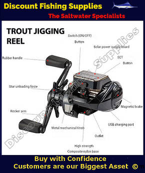 TK200H Low Profile Baitcaster with Linecounter - USB and Solar Charge