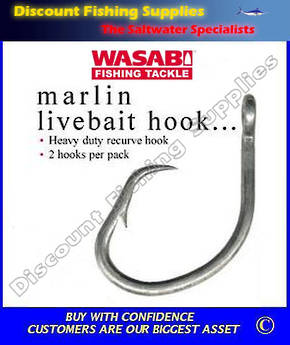 Wasabi Marlin Livebait Hooks X 2