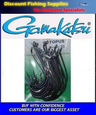 Gamakatsu Octopus Hook - 10/0 Value Pack (25 Hooks), FISH HOOKS