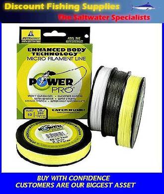 POWER PRO Microfilament Braid 30LB X 300YDS Hi-Vis Yellow, BRAID