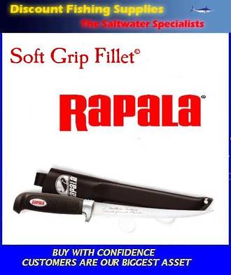 Rapala Soft Grip Fillet Knife - 9 (Leather Sheath)