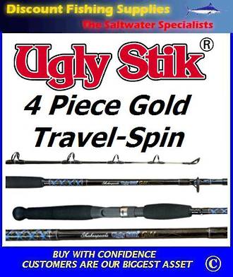 Shakespeare UGLY STIK Gold Travel Spin Rod 6'6 4pc
