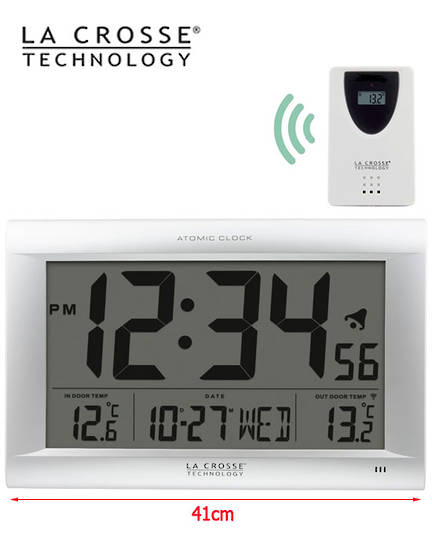 513-1311OT La Crosse Large Wall Clock with Outdoor Temp