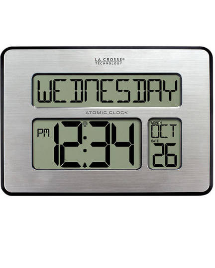 513-1419 La Crosse Digital Wall Clock with Day Display