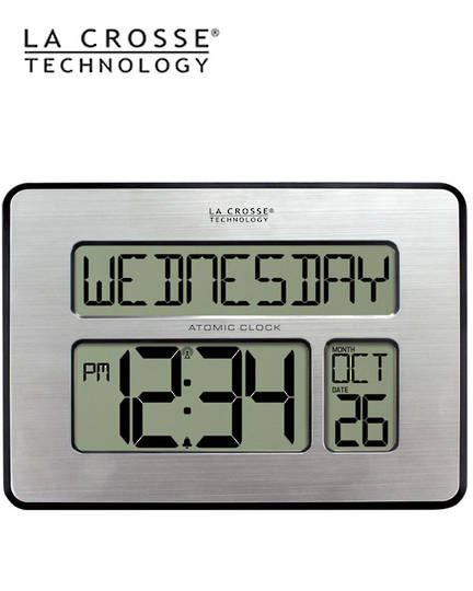 513-1419 La Crosse Digital Wall Clock with Day Display