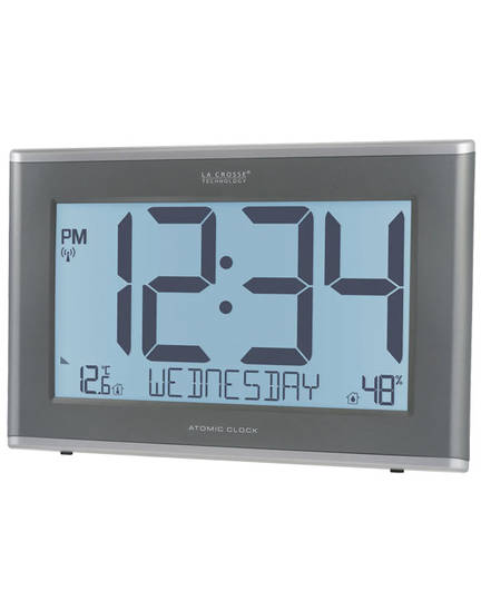 513-21867 Extra Large Wall Clock with Indoor Temp Humidity and Backlight