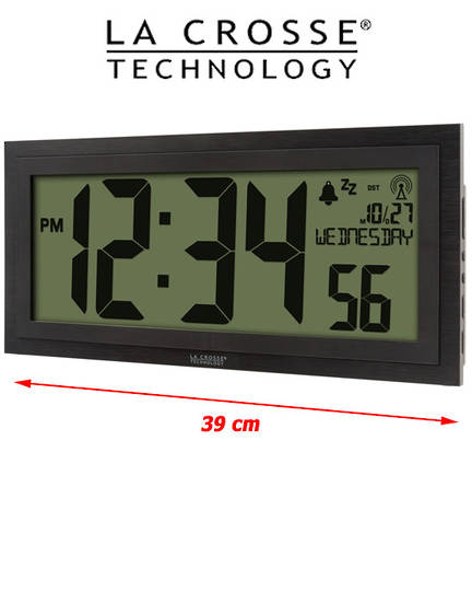515-1419 La Crosse Large Textured Wall Clock with Indoor Temp