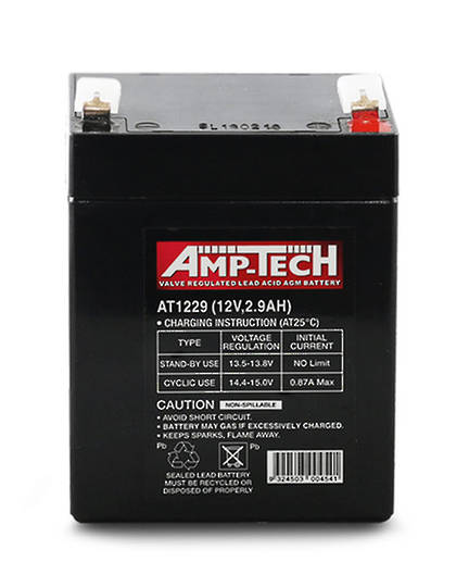 AMPTECH AT1229 12V 2.9AH SLA battery