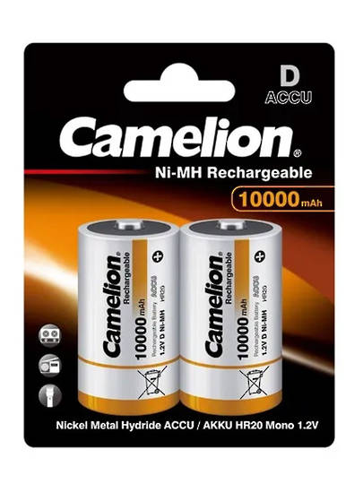 Camelion NIMH D 10000mAh Rechargeable Battery 2PK