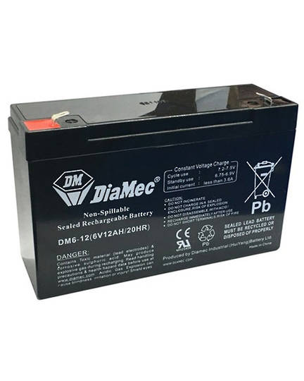DIAMEC DM6-12 6V 12AH SLA battery