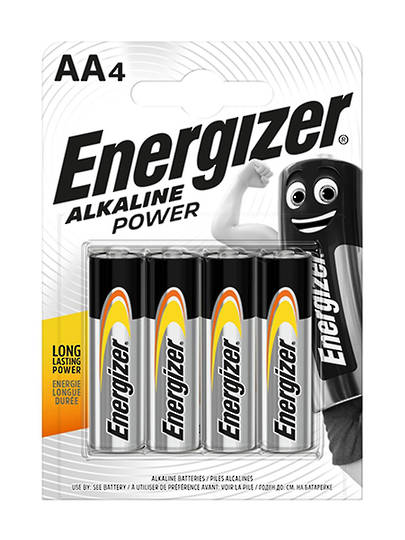 Energizer Alkaline Power Battery AA 4 Pack