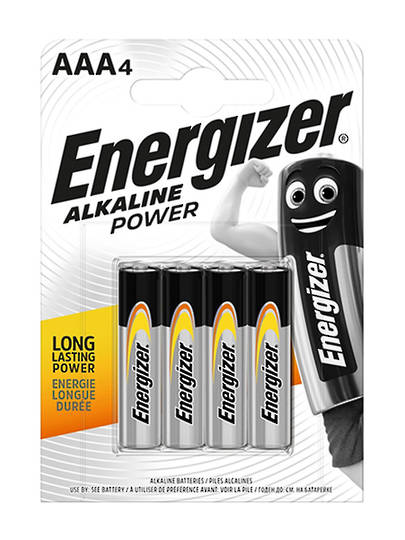 Energizer Alkaline Power Battery AAA 4 Pack