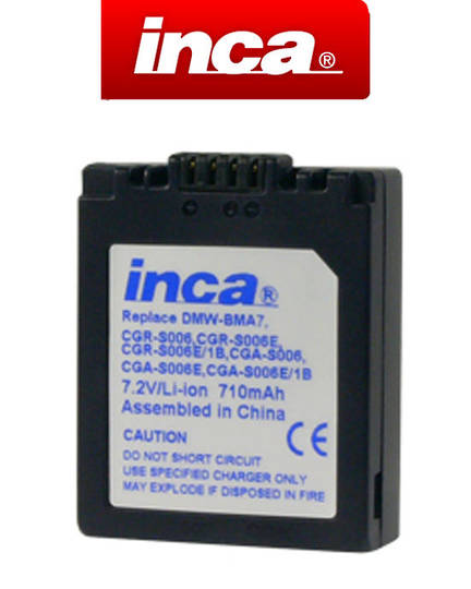 INCA PANASONIC CGA-S006E DMW-BMA7 Camera Battery