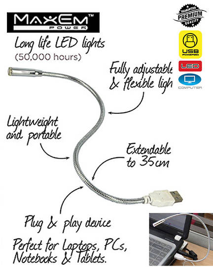 MAXEM USB Portable Flexi LED Light 4PCS