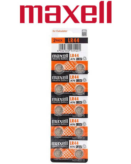 Maxell LR44 A76 V13GA Alkaline Battery 10PK