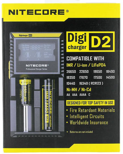 NITECORE D2 2 Bay Universal Digital Charger with Display