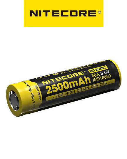 Nitecore NI18650C Flat Top 2500mAh 30A for Vaping