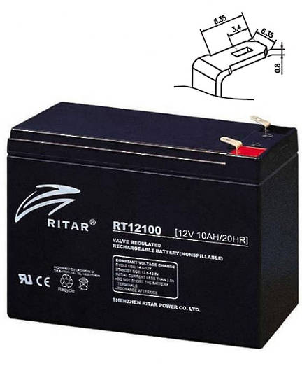 RITAR RT12100S 12V 10AH SLA battery