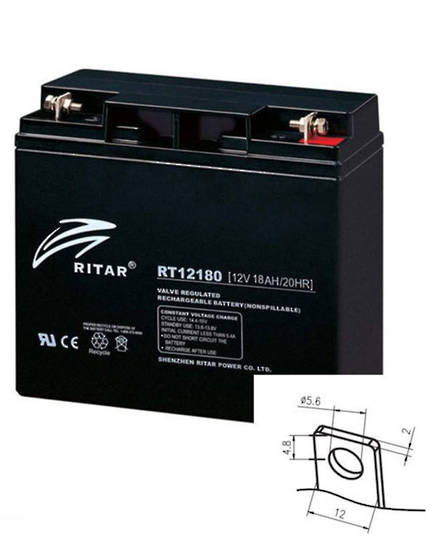RITAR RT12180 12V 18AH SLA battery F3 Plug