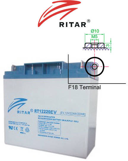 RITAR RT12220EV 12V 22AH Deep Cycle SLA Battery