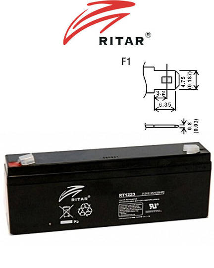 RITAR RT1223 12V 2.3AH SLA battery