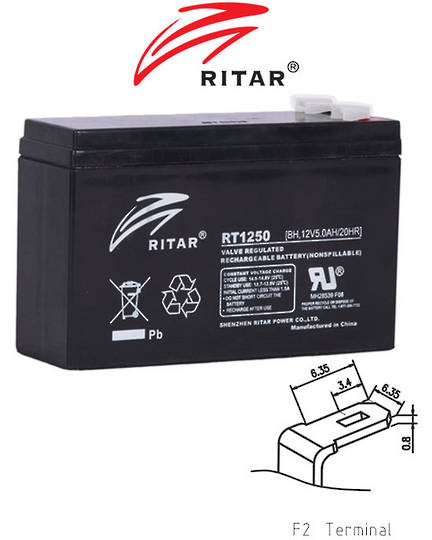 RITAR RT1250BH 12V 5AH SLA battery