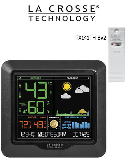 S84107 La Crosse Moon Phase Color LCD Forecast Station