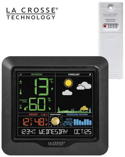 S84107 La Crosse Moon Phase Pressure Reading Colour Station