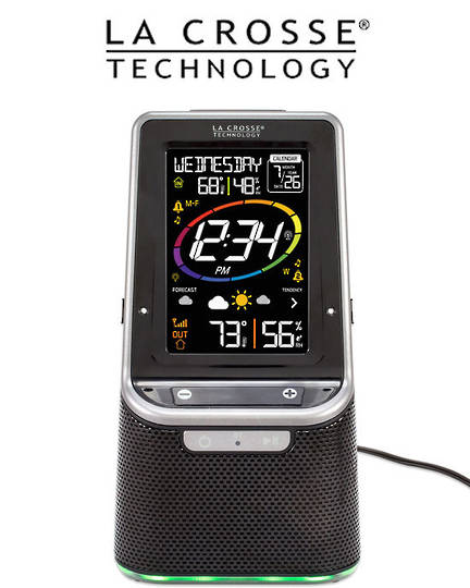 S86842 La Crosse Bluetooth Speaker Colour Weather Station